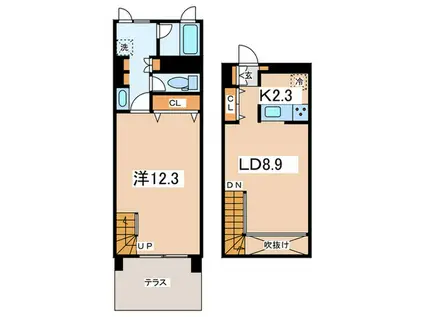 スタイリオ妙蓮寺(1LDK/1階)の間取り写真