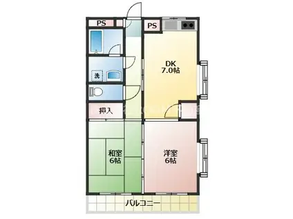 パナシティIII(2DK/1階)の間取り写真