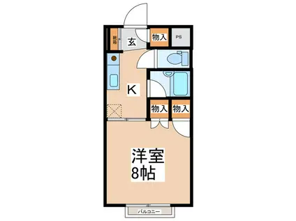 タナベマンション(1K/2階)の間取り写真