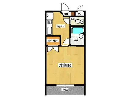 プレアデス沢村(1K/1階)の間取り写真