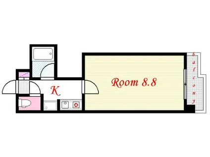 多田ビル(1K/6階)の間取り写真