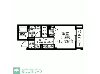 インペリアルヒルズ(1K/2階)の間取り写真