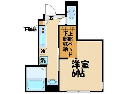 BLISS千歳烏山(1K/1階)の間取り写真