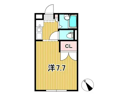 YKはうす(1K/1階)の間取り写真