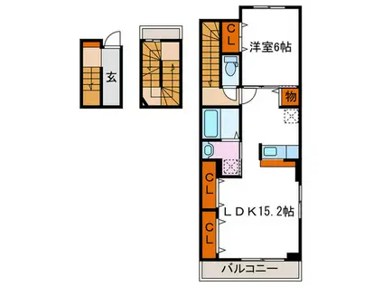 ソレイユ妙峠(1LDK/1階)の間取り写真