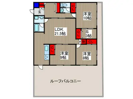 ステイツ所沢(3SLDK/6階)の間取り写真
