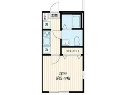 岩井町テラス(1K/2階)の間取り写真