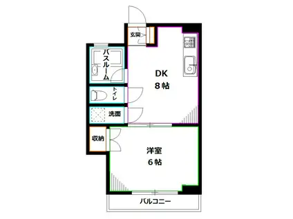 ノブールヴィサージュ武蔵境(1DK/3階)の間取り写真