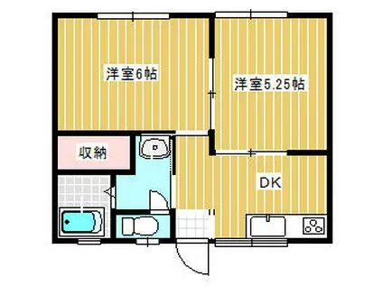 ドリームランド(2DK/2階)の間取り写真