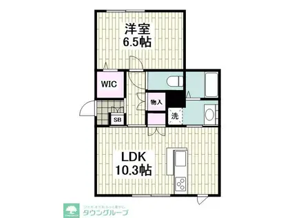 クラーロ サンジュII(1LDK/1階)の間取り写真