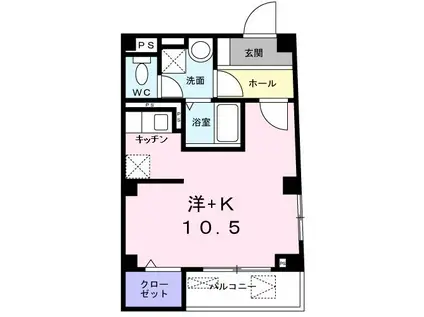 地下鉄西神・山手線 板宿駅 徒歩4分 3階建 築16年(1K/1階)の間取り写真