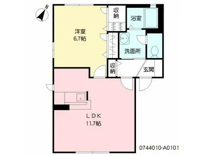 ルミエール大文字(1LDK/1階)の間取り写真