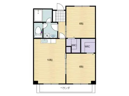 人吉ビル(2LDK/8階)の間取り写真