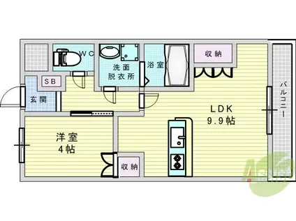 エスペランス(1LDK/2階)の間取り写真