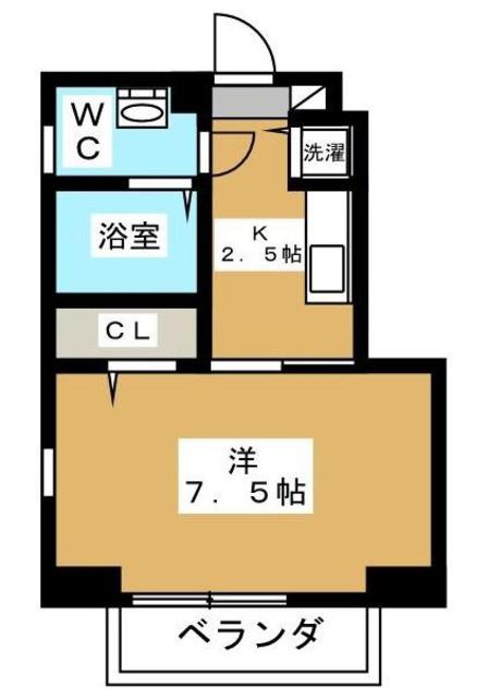 TRUST VALUE麻布十番(1K/6階)の間取り写真