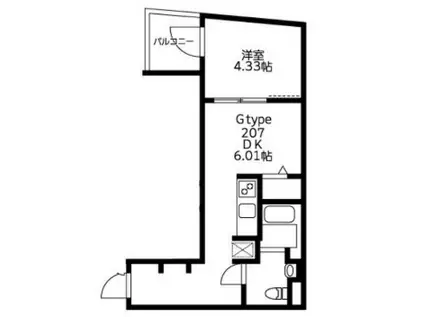 U RESIDENCE武蔵小山(1DK/1階)の間取り写真