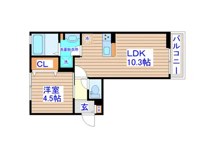 キャトルセゾン南小泉(1LDK/3階)の間取り写真