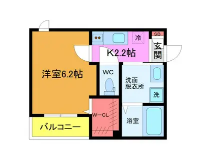 MODERN TIME(1K/3階)の間取り写真