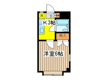 リュミエール多摩川(1K/1階)の間取り写真