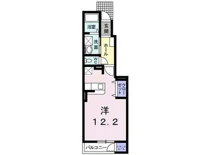 オサツハウスVI(ワンルーム/1階)の間取り写真