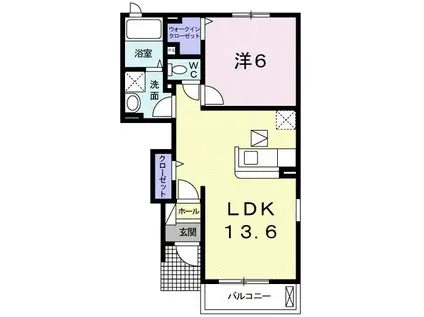 エンジェル・シェア(1LDK/1階)の間取り写真