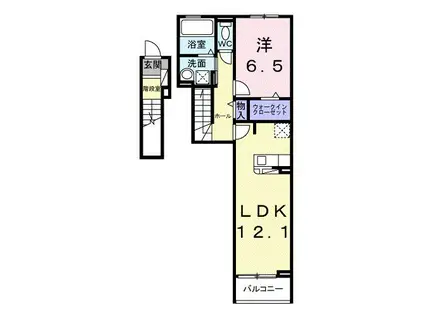 ヴェルプロムナード(1LDK/2階)の間取り写真