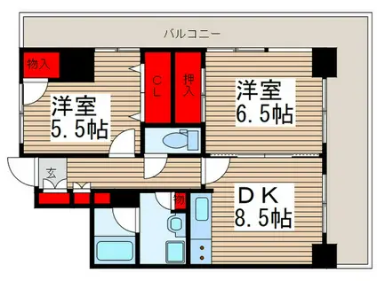 INSURANCE BLDG.XIX(2DK/10階)の間取り写真