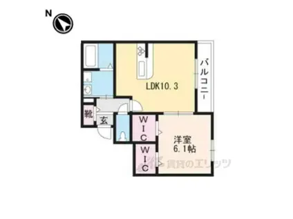 クレール彩(1LDK/3階)の間取り写真