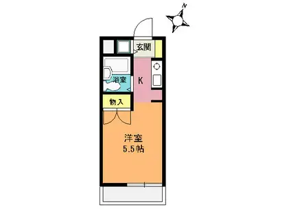 ホーユウコンフォルト桶川(1K/2階)の間取り写真