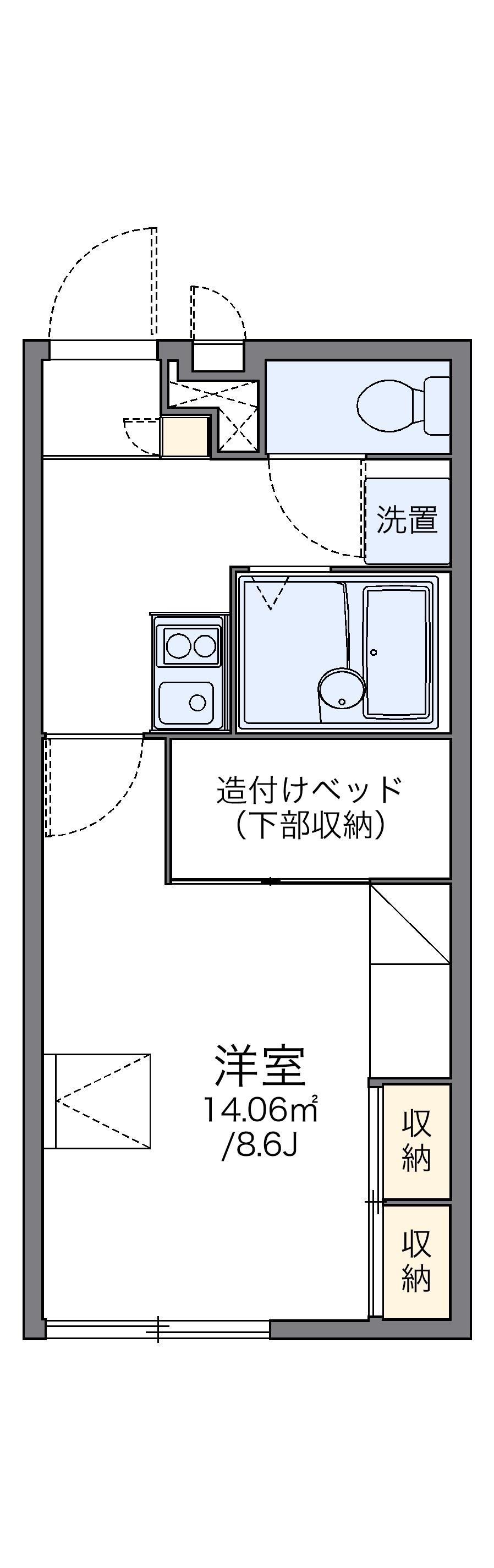 レオパレス御堀(1K/1階)の間取り写真