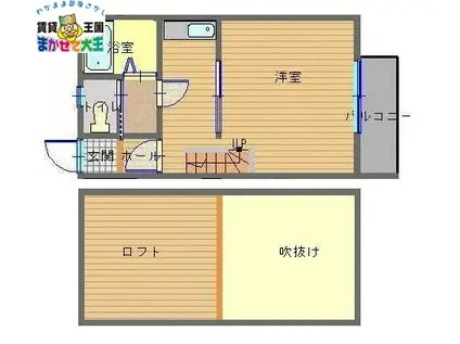 RIMハイツ(1K/2階)の間取り写真