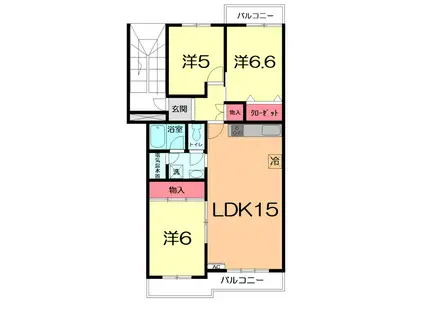 大宮吉野町1号棟307(3LDK/3階)の間取り写真