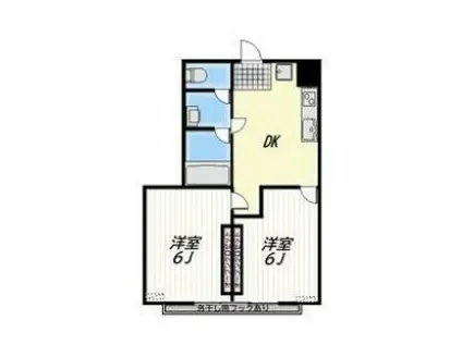 FERRIS(2DK/2階)の間取り写真