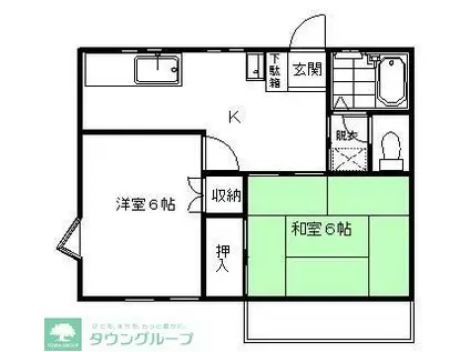 バイオレットA(2DK/2階)の間取り写真