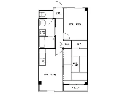 コートアゼリア(2LDK/4階)の間取り写真