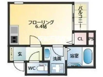 リラフォート津福(ワンルーム/2階)の間取り写真
