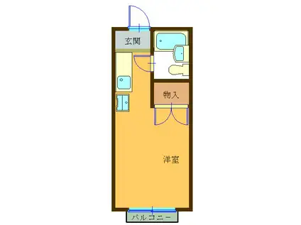 コーポ美多摩D(1K/2階)の間取り写真