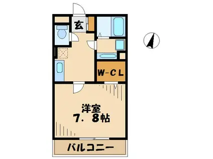 D-ROOM堀之内(1K/2階)の間取り写真