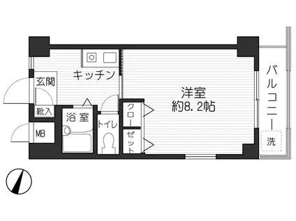 泉壱番館(1K/1階)の間取り写真