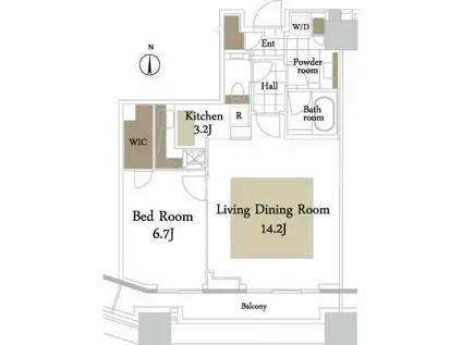 コンシェリア西新宿 TOWERS ウエスト(1LDK/9階)の間取り写真