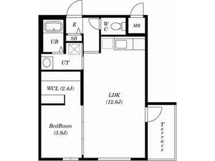 STAR ESTATE II(1LDK/1階)の間取り写真