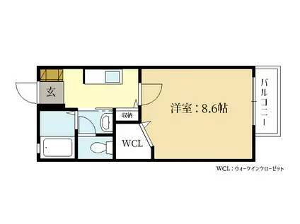 シャローム上田(1K/2階)の間取り写真