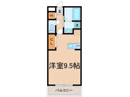 ルカ・イエームIV(1K/2階)の間取り写真