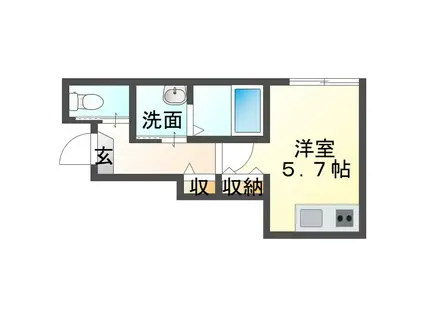 MY COURT (ワンルーム/1階)の間取り写真