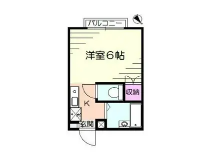 リリエンハイムⅢ(1K/1階)の間取り写真