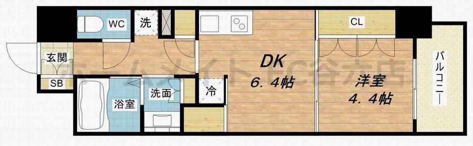 コンフォリア北堀江一丁目(1DK/10階)の間取り写真