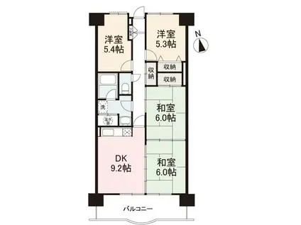 アメニティハイツ14(4DK/7階)の間取り写真