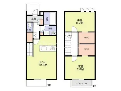ウィステリア清水(2LDK/1階)の間取り写真