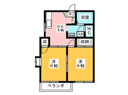ドエル北鎌倉(2DK/2階)の間取り写真