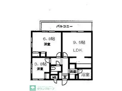 ヴェール小日向(2DK/1階)の間取り写真